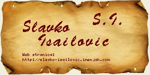 Slavko Isailović vizit kartica